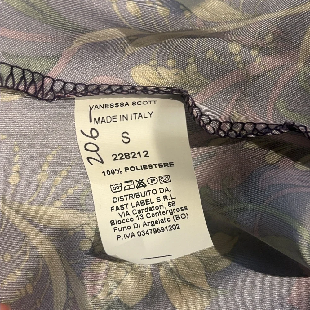 Vanessa Scott Purple Botanical Floral Mini Dress Size SMALL NWT